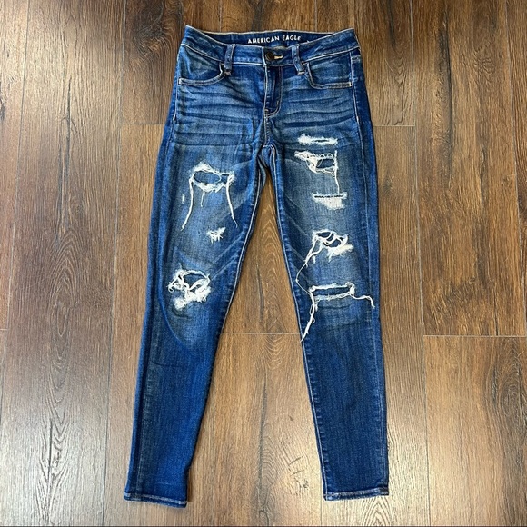 American eagle distressed jeggings SZ 4 - Picture 2 of 4
